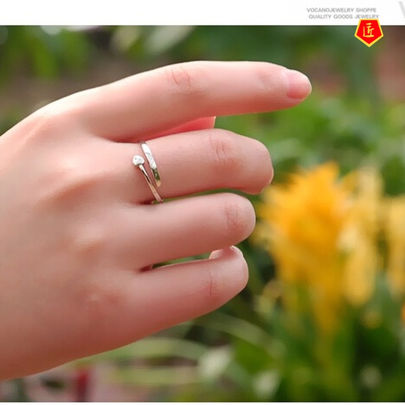 [Ready Stock]Women's Korean-Style Heart-Shaped Silver Ring