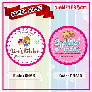  Label  Stiker  Bulat diameter 5 cm untuk Kue Cake  Cokies 