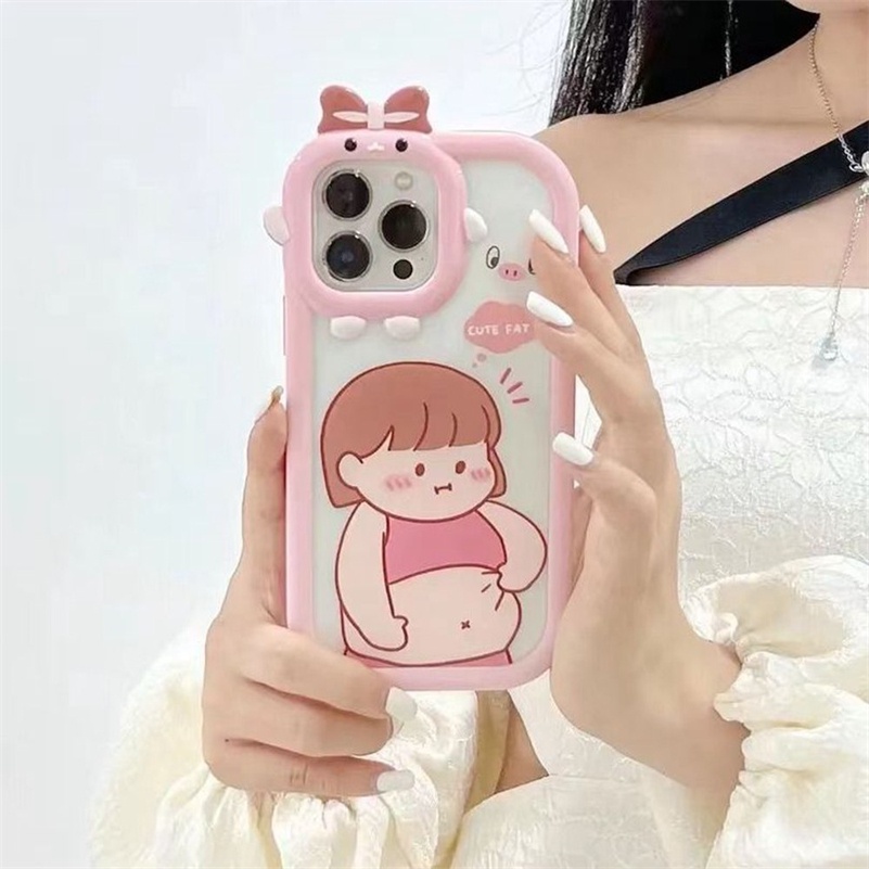 Case Pelindung Lensa Transparan Shockproof Motif Kartun Monster Kecil Untuk iPhone 14 13 12 11 Pro Max X Xr Xs Max 7 8 6 6s Plus SE 2020