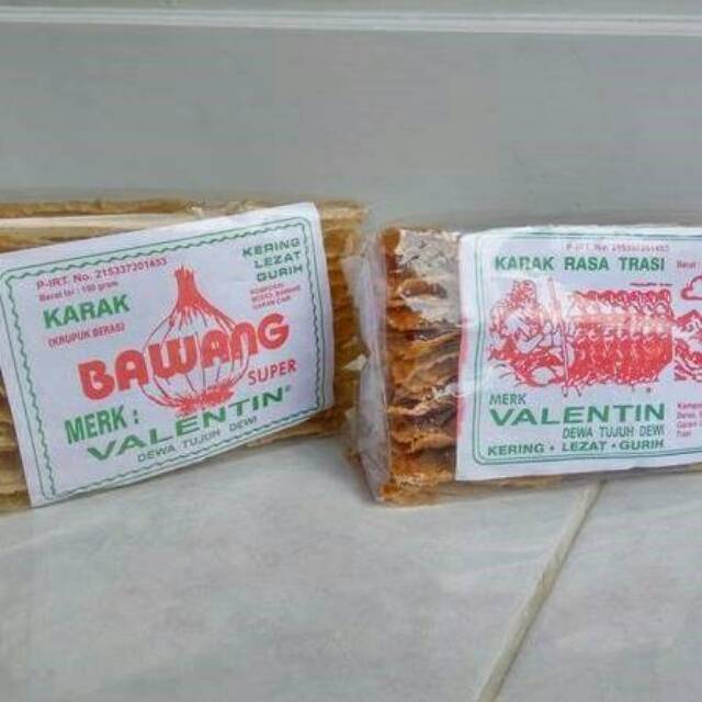 

Karak/keripik gendar/keripik nasi mentah valentine