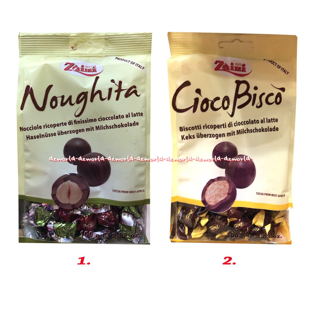 Zaini Cioco Bisco Biscotti Ricoperti 100gr Noughita Cokelat Praline Coklat Naget Chocolate Zainy