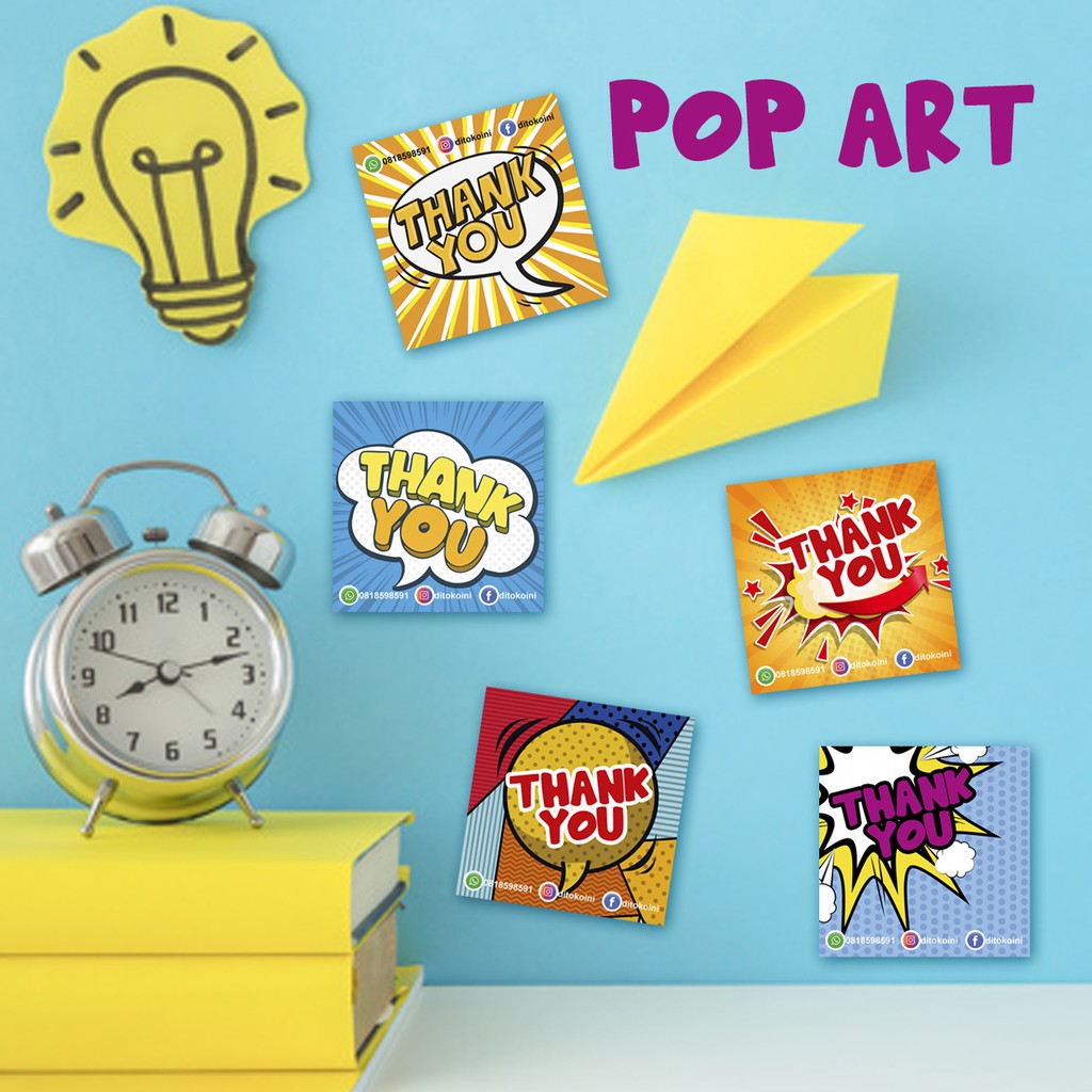 

Thank You Card Pop Art Series 4,5 x 4,5 cm per pcs