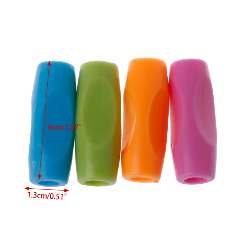 Mary 4Pcs Tempat Pensil Bahan Silikon Pencil Grippers Untuk Siswa Righties Lefties Kids