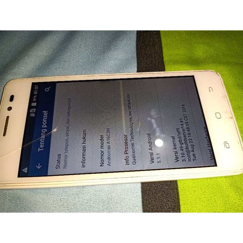 HP BEKAS ANDROID HANPHONE ANDROMAX A  4G NYALA NORMAL TC RETAK