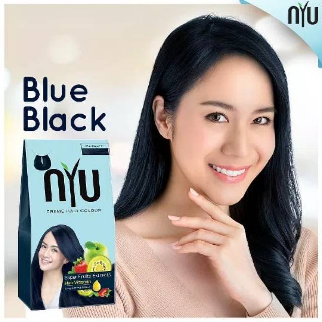  Nyu  cream hair color pewarna  rambut  natural black blue 