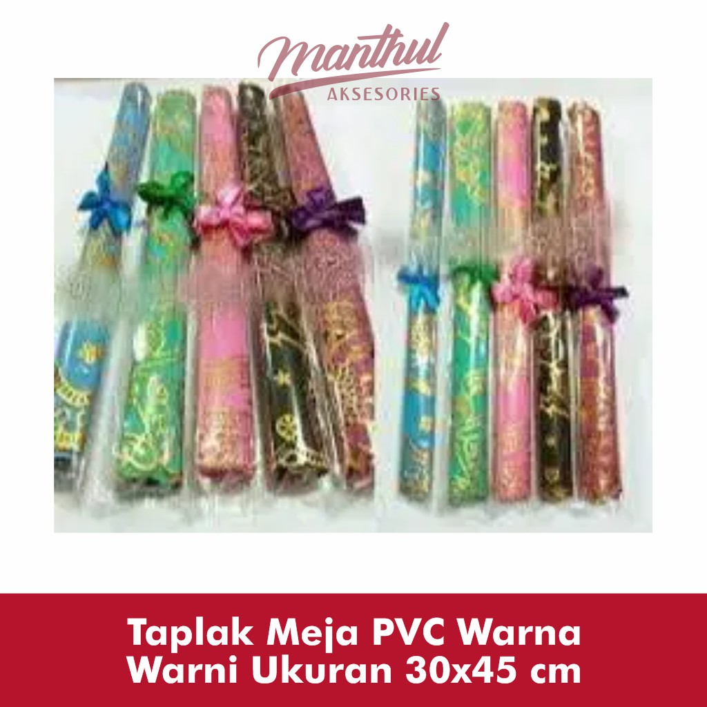 Taplak Meja PVC Warna Warni Ukuran 30x45 cm