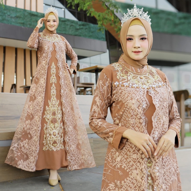 GAMIS PESTA / GAMIS KONDANGAN / GAMIS PESTA BRUKAT / GAMIS BRUKAT PESTA DELIMA