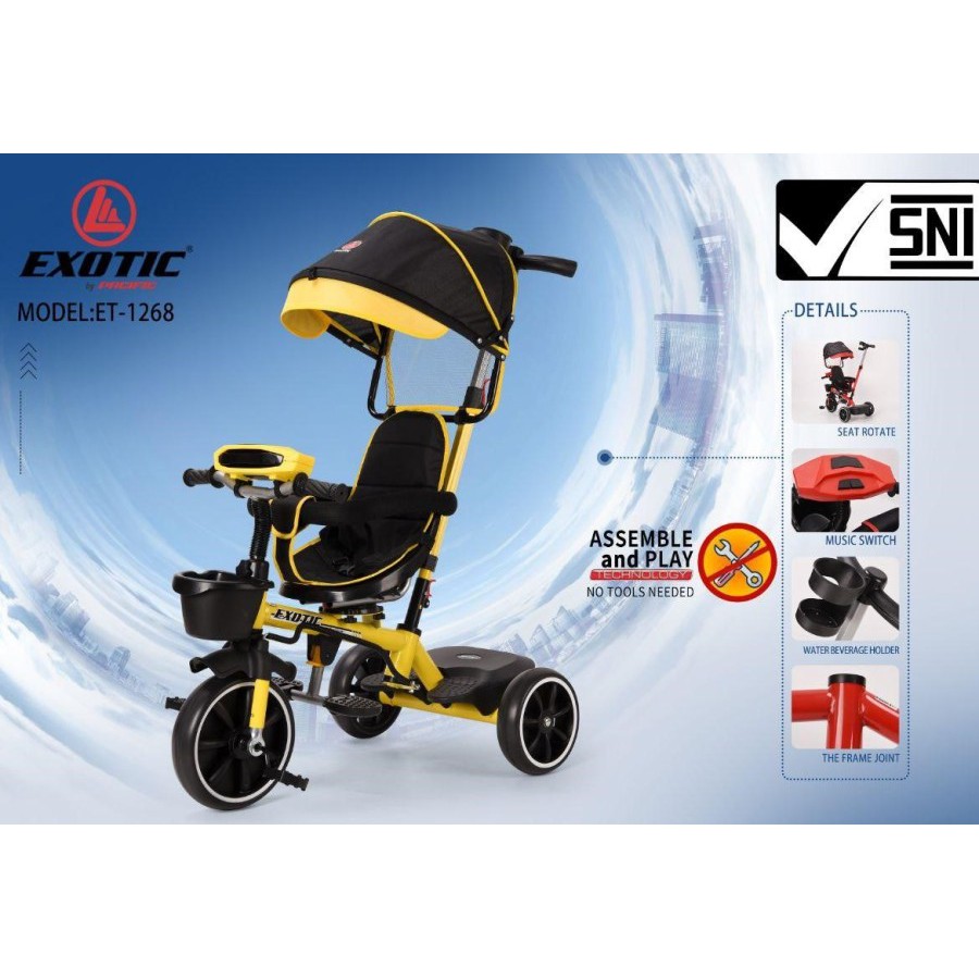 Gojek Instan Stroller Anak Bayi Balita Kereta Aviator Pacific Stroler Tricycle Exotic ET1268-1