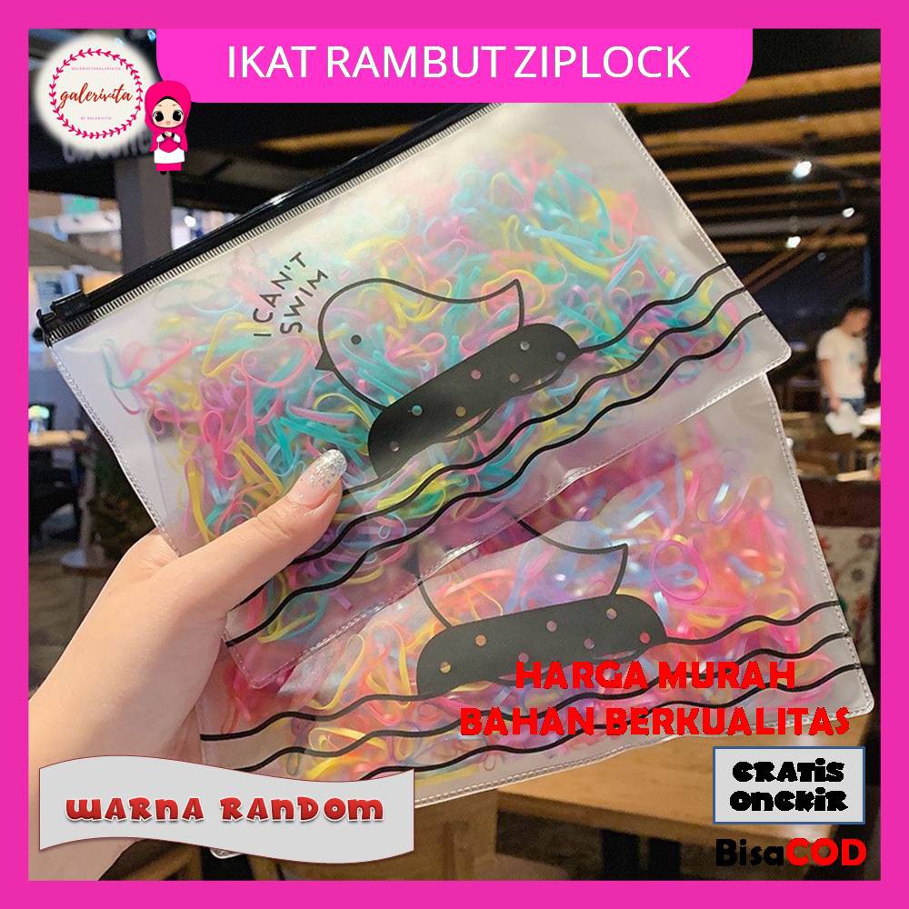 Ikat Rambut Jepang Free Ziplock 1000 Pcs / Ikat Jepang / Ikat Rambut
