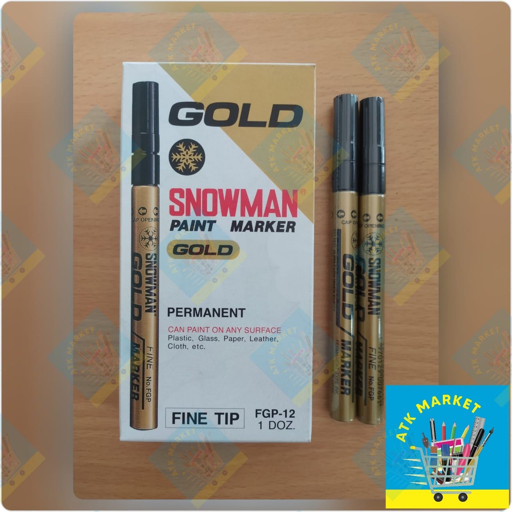 

Spidol GOLD Paint Marker Permanent SNOWMAN FINE TIP FGP-12