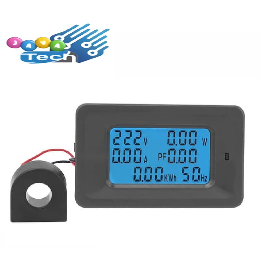 6 in 1 Voltmeter - Ammeter 100A - Watt - Cos-phi - Frekuensi - kWh