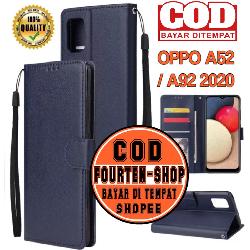 CASING / CASE KULIT FOR OPPO OPPO A52/A92/ 2021 - CASING DOMPET-COVER -SARUNG HP