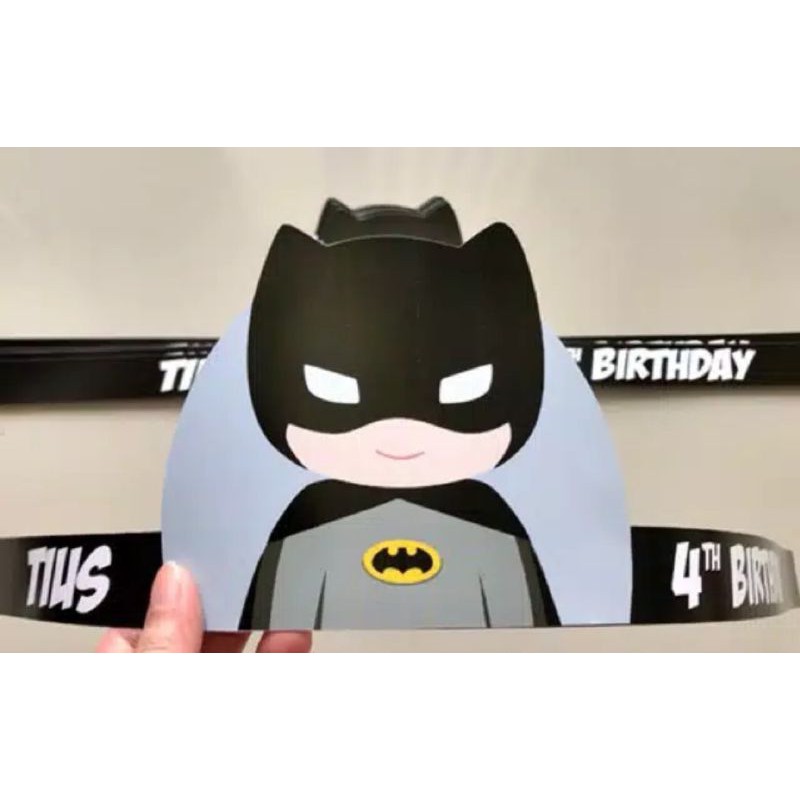 TOPI ULTAH ANAK TEMA BATMAN
