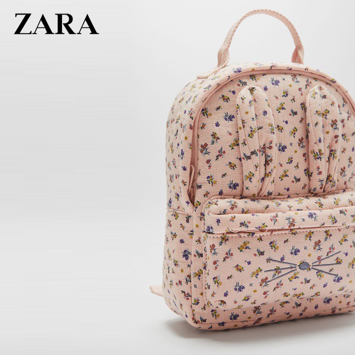 TAS ORIGINAL ZARA Flower Motif Backpack BRANDED RANSEL CEWEK WANITA WOMAN BAG IMPORT JAKARTA