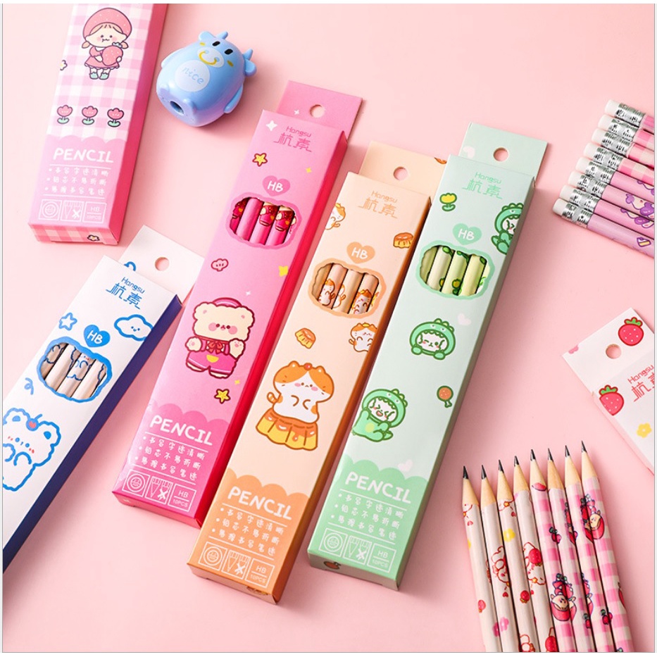 

NEW Pensil tulis HB 1 set isi 10 pcs pencil cute