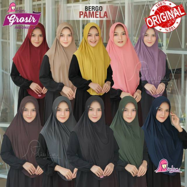 GROSIR MIULAN HIJAB BERGO PAMELA MIULAN JILBAB TANPA SERUT -ORIGINAL-JILBAB BERGO JAHITAN RAPI /ih