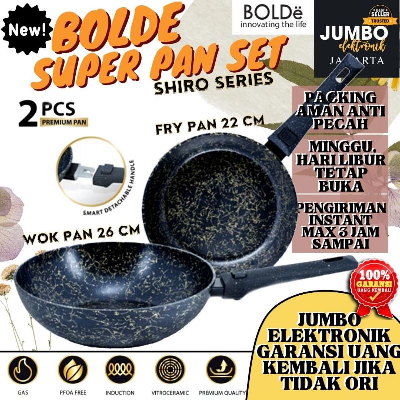 Bolde Shiro Series Pan Set 2 PCS Bolde Shiro Set Bolde Super Pan Set Shiro Panci Penggorengan Set Fry Pan Wok Pan Bolde