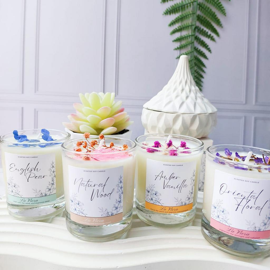 【GOGOMART】La Viera Scented Candle Soy Wax 100% Lilin Aromaterapi / Souvenir Lilin Pewangi Pengharum Ruangan - Aroma Parfum