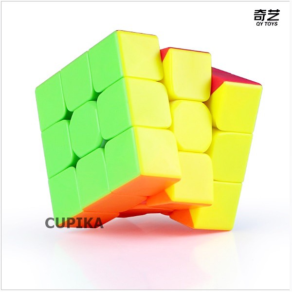 Rubik 3x3 QiYi Warrior S Stikerless cube cepat Magic cube