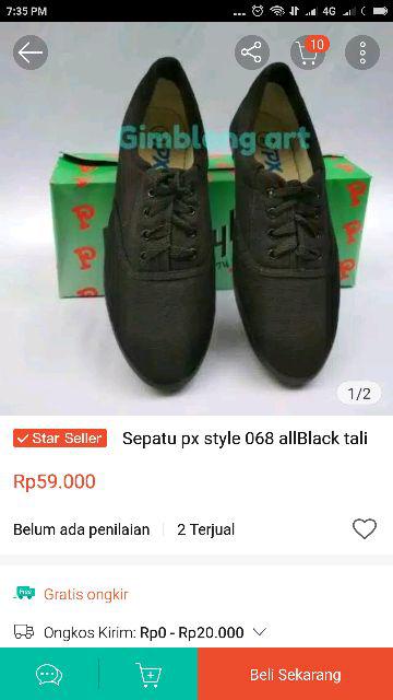 Sepatu Px Style 068 Full Black
