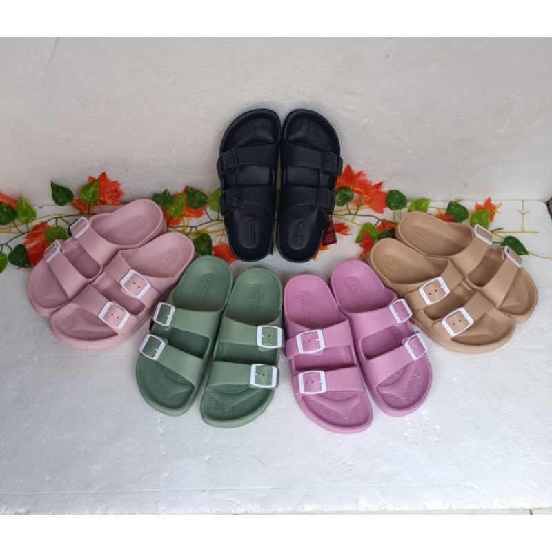 Sandal Selop Wanita Gesper Ban Dua Sendal Wanita Strap Dua Empuk Anti Slip Ringan New Era 11024