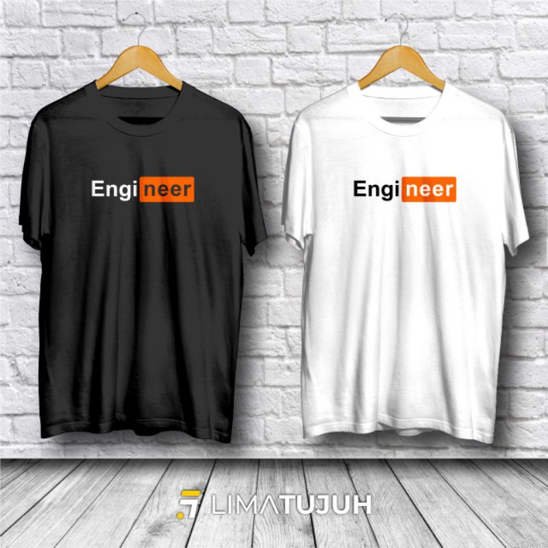 Kaos Baju Engineer Kaos Teknik Mesin Kaos Distro Tshrit Bahan Premium (TSF) Pria Wanita