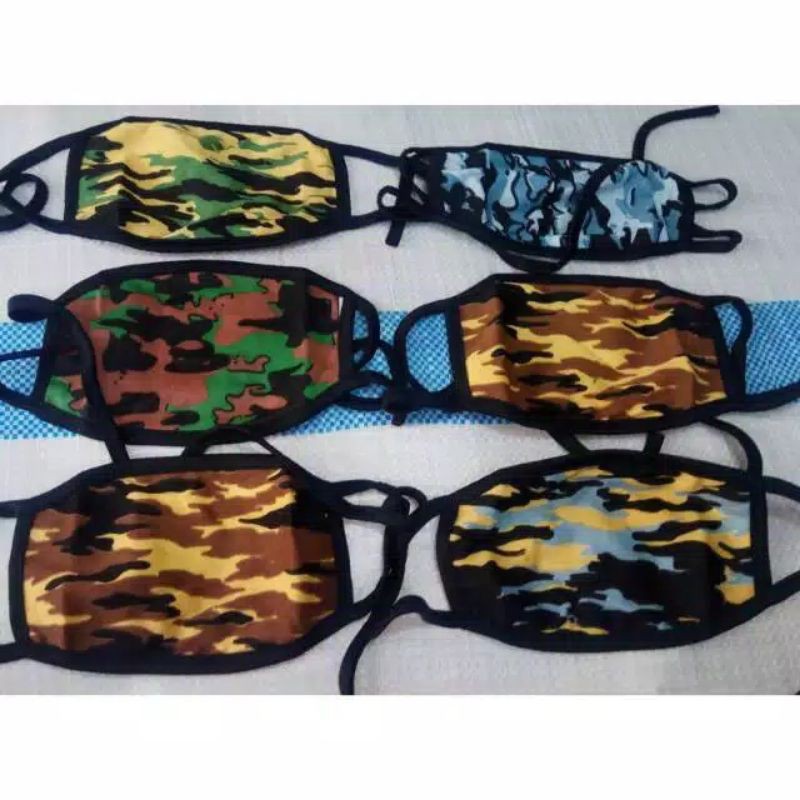 masker kain motif loreng