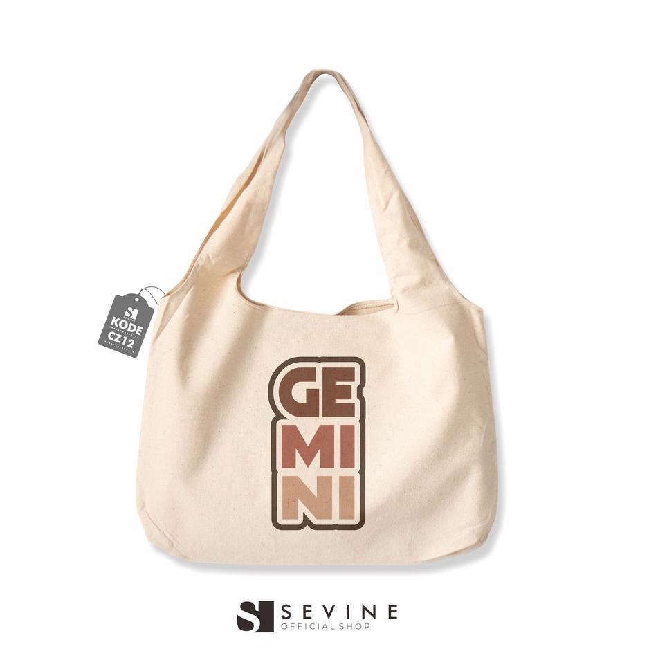 (TERBAIK) Sevine Tote Bag Kanvas Tas Wanita Kuliah Fashion Laptop Totebag  Aesthetic Zodiac Series -