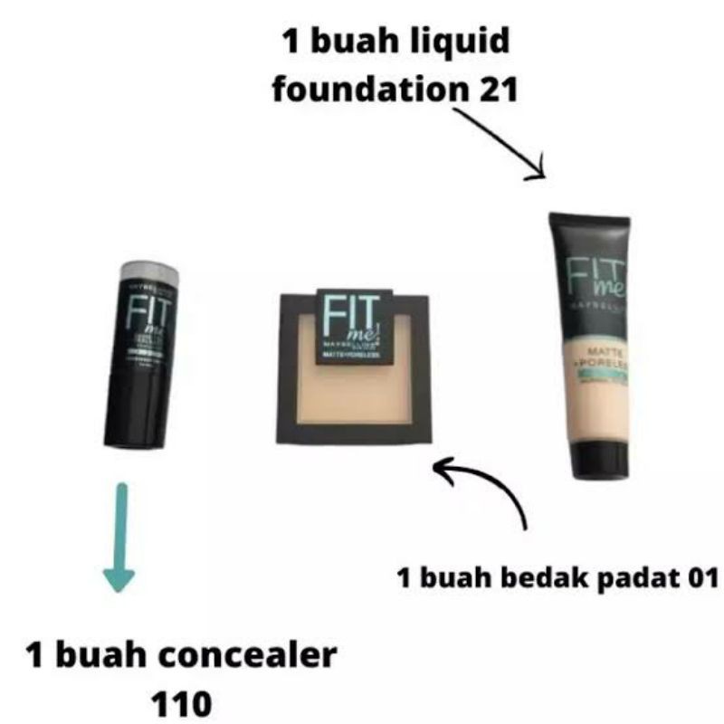 Paket Make Up Set Fit Me Lengkap / Paket Kosmetik / Make Up Lengkap / Fit Me / Paket Kecantikan / Kosmerik / Kecantikan / Paket Maybelline