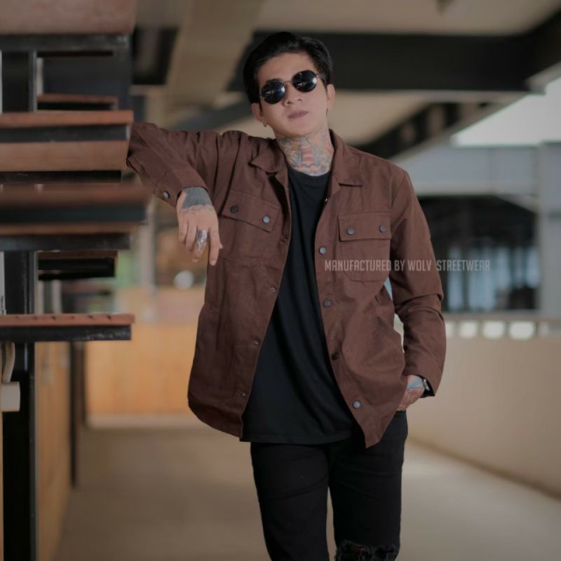 SEMI PARKA JACKET / Jaket Bahan Kanvas Original Wolv / Jaket Jeans Pria Jaket denim / Trucker Jacket