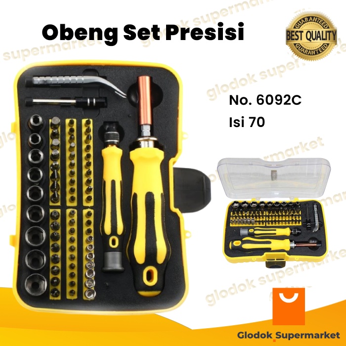 Obeng Set Presisi 70 in 1 Screwdriver Magnetic Sock Peralatan Service HP Reparasi Tools 6092C