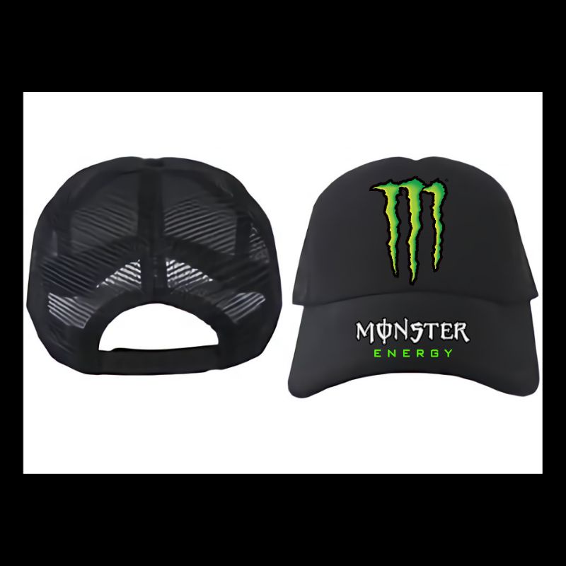 REAL PICTURE !!! TOPI JARING PRIA WANITA DESIGN MONSTER ENERGY LOGO FULL DTF PRINTING-6