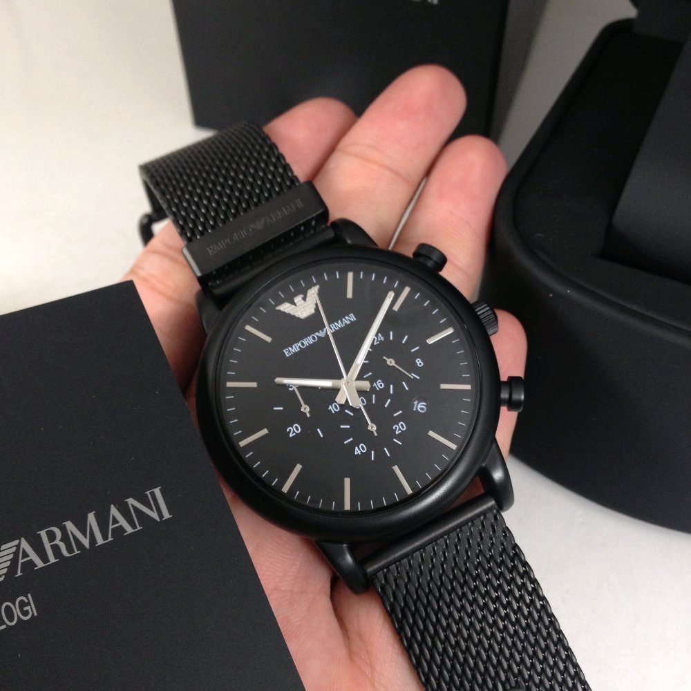 Jam Tangan Pria Emporio Armani AR1968 black sand 42mm Original
