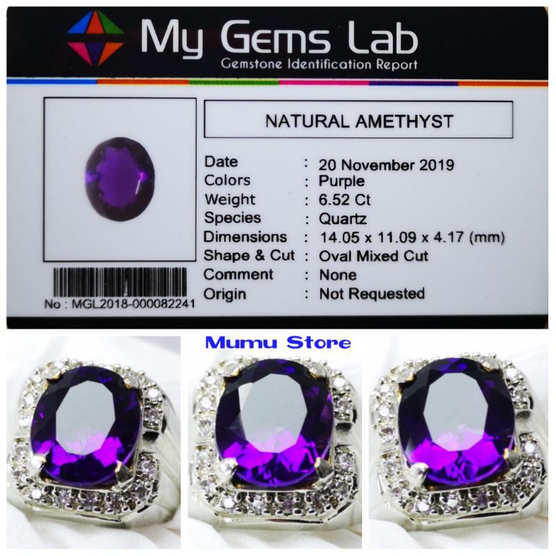 NATURAL BATU KECUBUNG AMETHYST CUTTING LUSTER