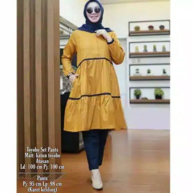 TOYOBO SET PANTS / Setelan Aplikasi Set Toyobo Atasan Bawahan / ninos / ninos stelan originial