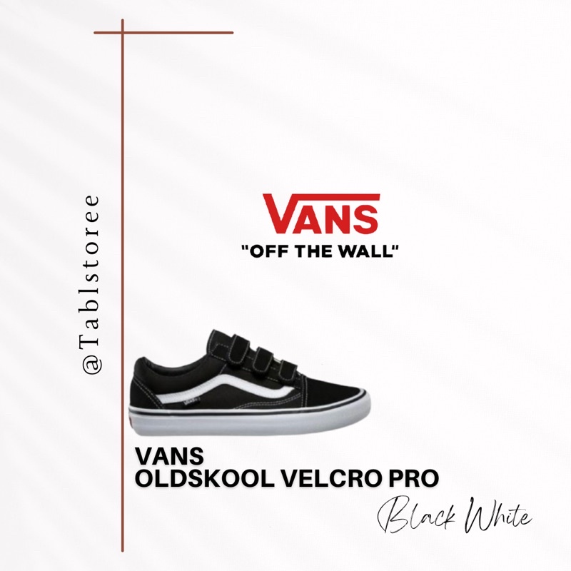 Vans Oldskool Pro Velcro Black White