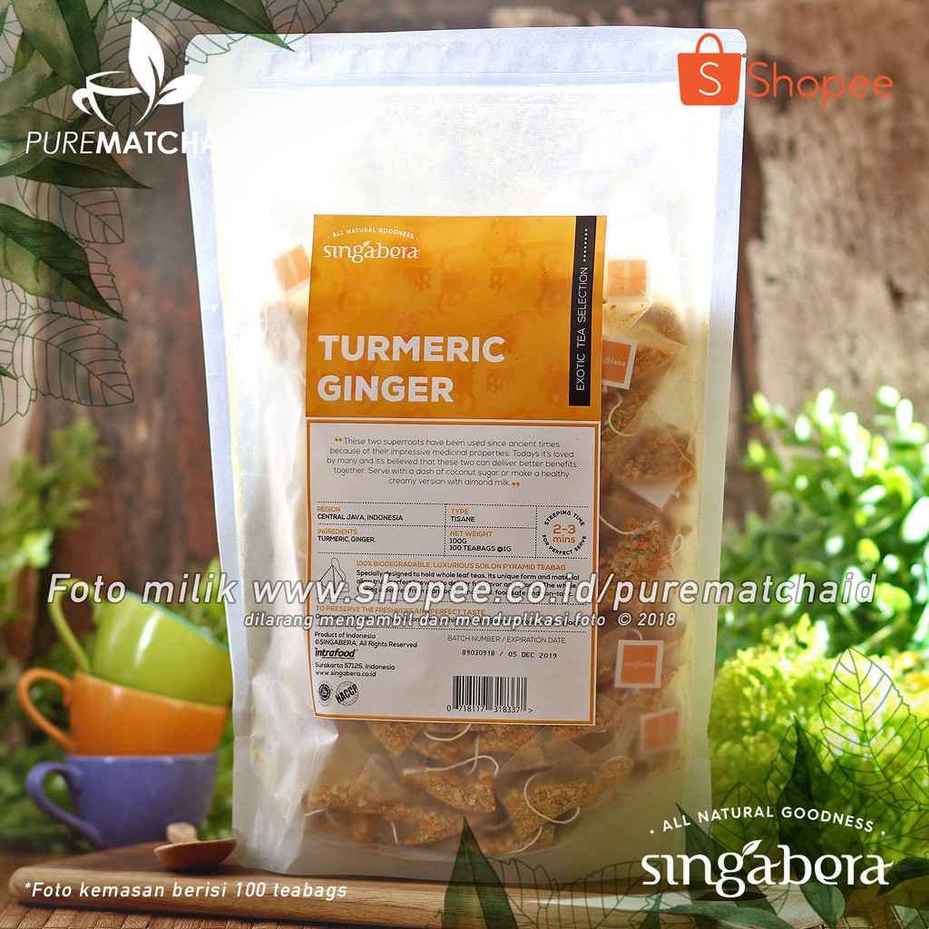 

Singabera Teh Premium Indonesia - Turmeric Ginger Tisane 100tb Jahe Indonesian Tea