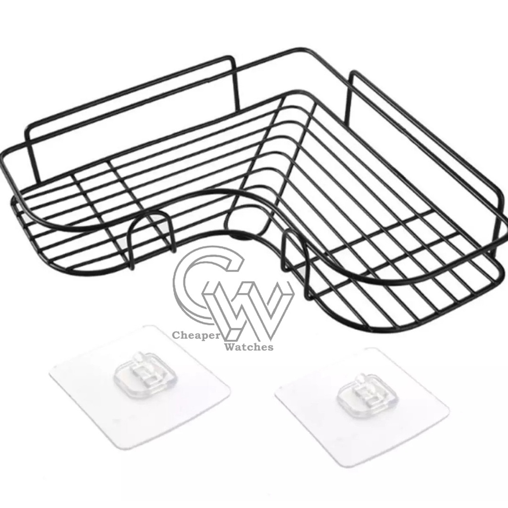 Cheaper-Rak Sudut Kamar Mandi Rak Siku Holder Tempel Dinding Keramik Rak Dapur Stainless Besi Serbaguna