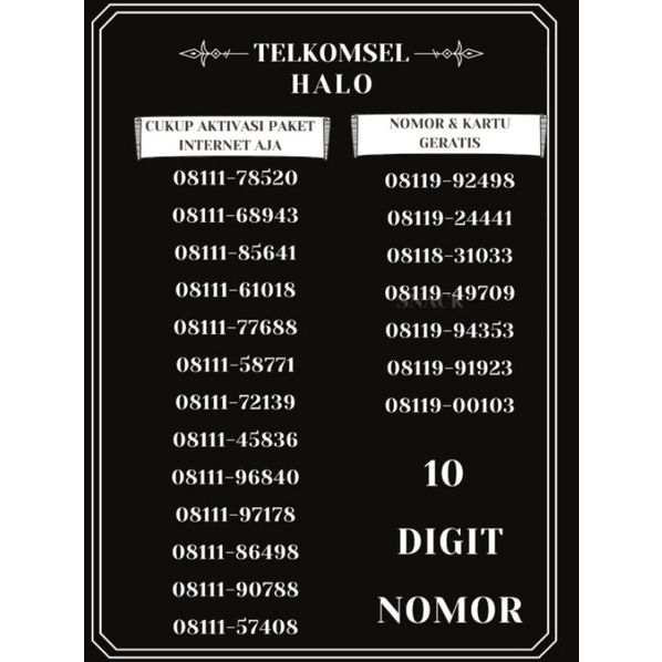 Nomor Cantik Telkomsel Halo