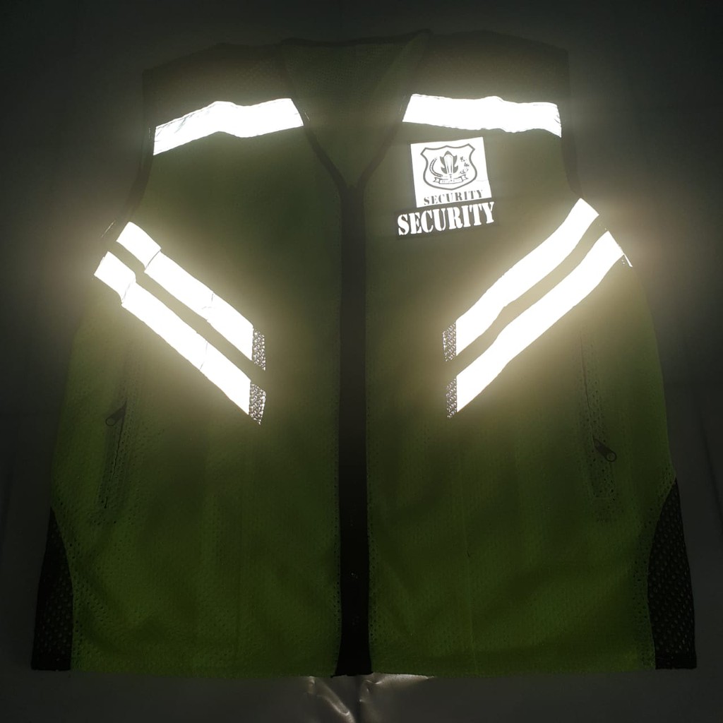 ROMPI SATPAM / VEST SECURITY / SCOTLIGHT HIJAU HITAM