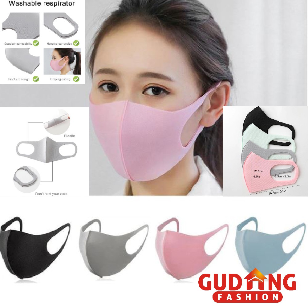 Masker Kain Scuba Stretch Polos Style Korea Bisa Dicuci