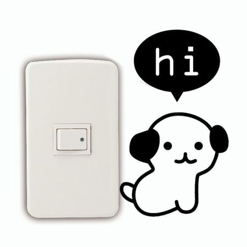 Sticker Saklar Lampu Dog Small Dog Hi Anjing Lucu Hi Tombol Lampu Dekorasi Wall Sticker