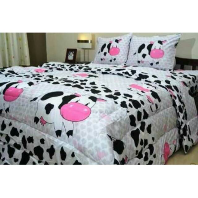 Set bedcover sprei motif sapi clasic uk 180x200x20