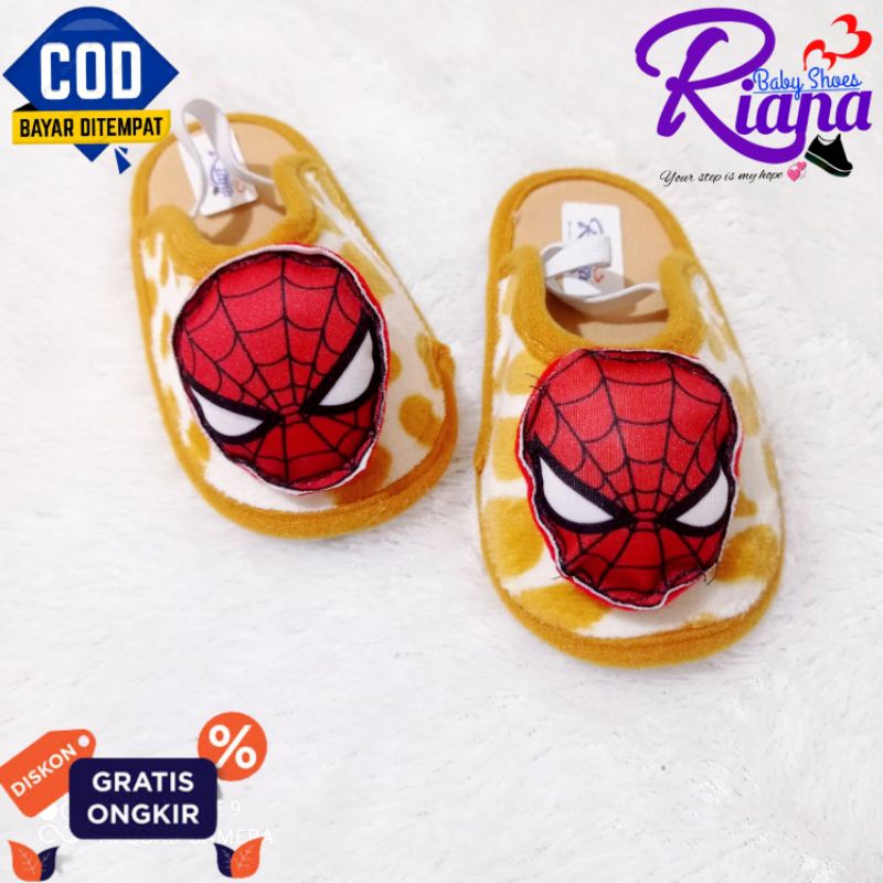 Sandal bayi Bapau Boneka Spiderman usia 6-18 Bulan