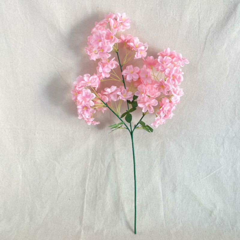 Bunga Cherry Blossom paris X3 (satuan) Bunga Artificial/Bunga Plastik/Bunga Dekorasi/Pernikahan-Pink