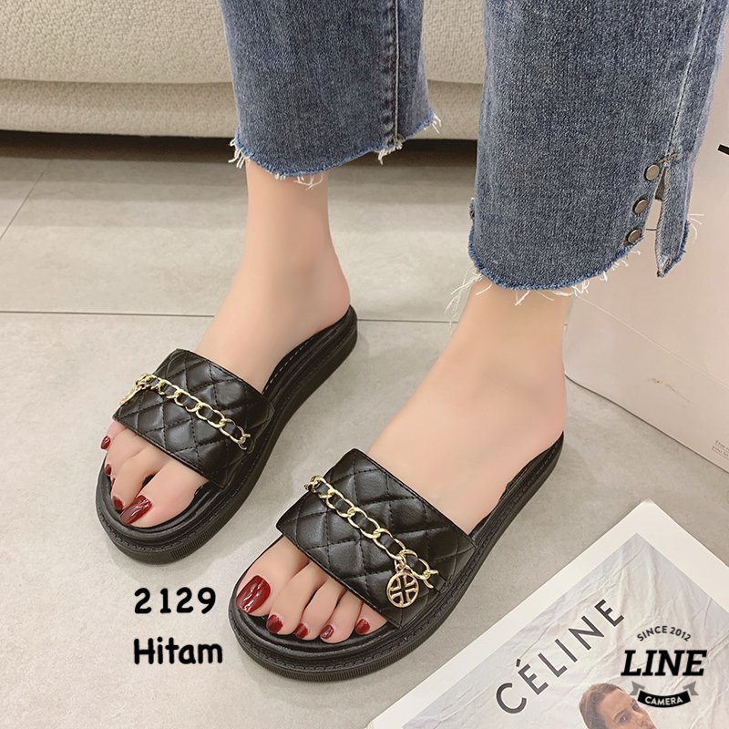 Sandal wanita impor slop fashion korea 2129