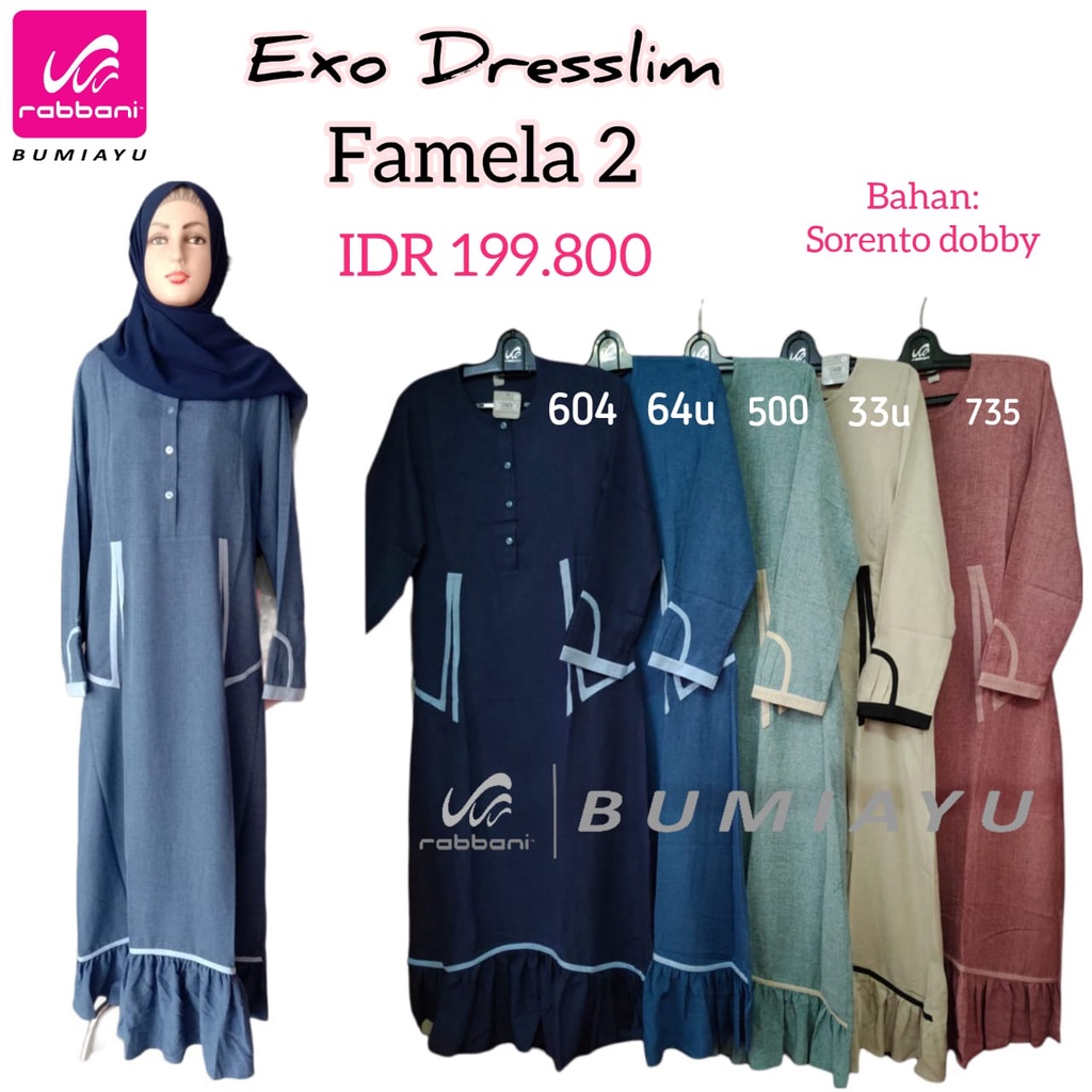 Exo Dresslim Famela 2 rabbani - Gamis Rabbani Ori