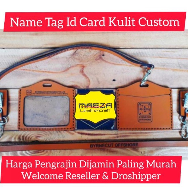 

TERMURAH..!!! Id Card Kulit Model Landscape - Name Tag kulit Asli - Lanyard Kulit - Id Card Holder