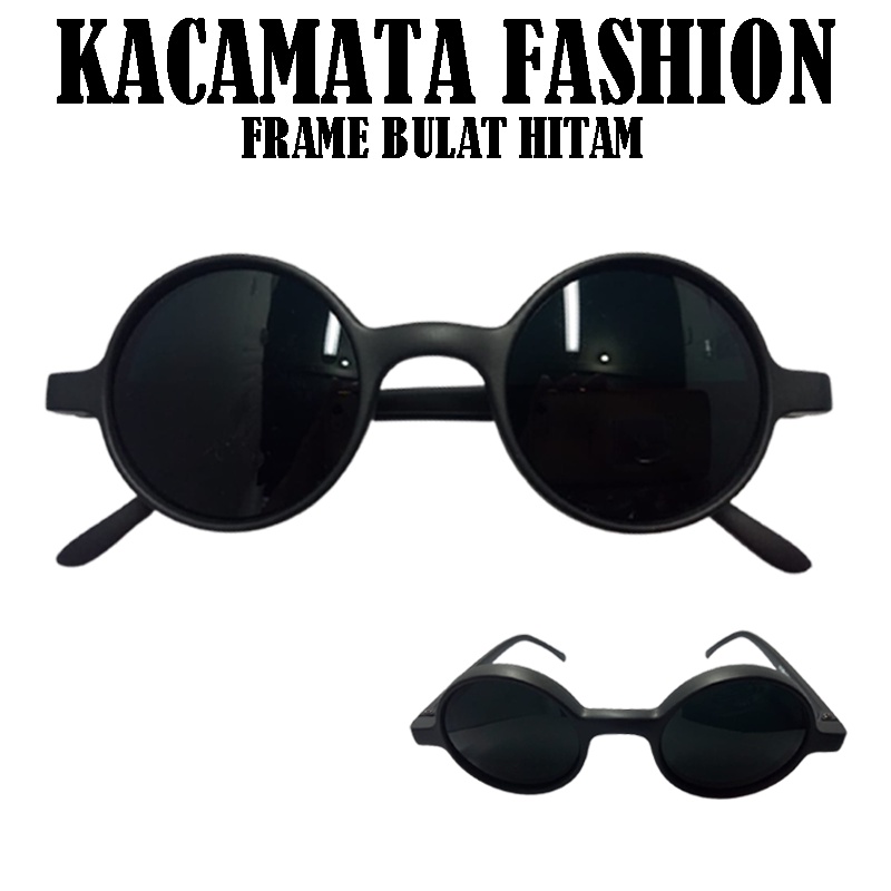 Kacamata Hitam Anti UV Fashion Pria Wanita Sunglasses Unisex Frame Bulat Boboho Kacamata Korea Fashion Outdor