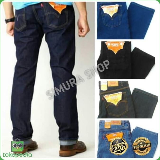 terlaris celana jeans levis pria jeans panjang levis505 standart reguler hitam